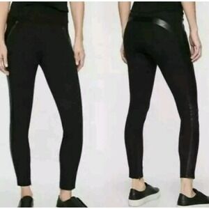 Athleta Sienna‎ Ankle Pants Black Faux Leather size sm